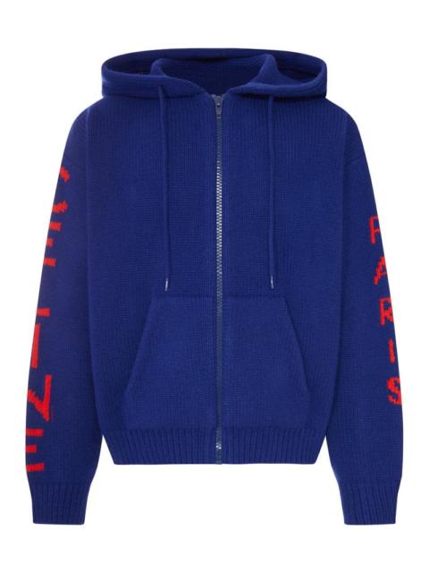 CELINE Celine Men Hooded Ribbed Knit Zip-Up Cardigan
