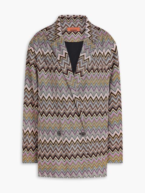Missoni Double-breasted crochet-knit blazer
