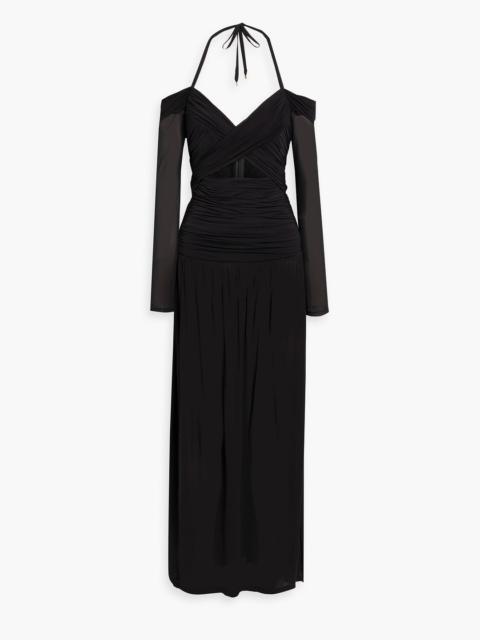 Zimmermann Cutout ruched jersey halterneck maxi dress