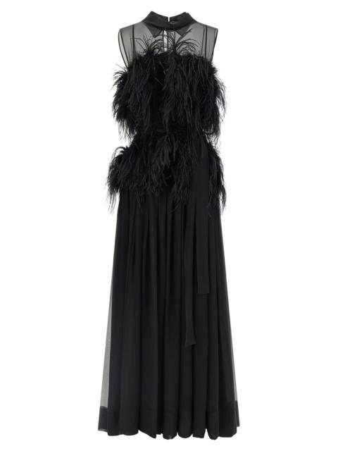 Other Designers Alberta Ferretti Women Chiffon And Feather Dress