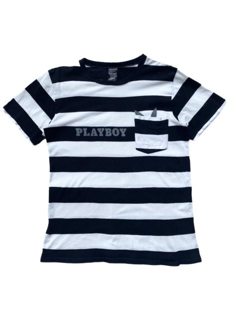 NUMBER (N)INE N(N) X Playboy Stripped Pocket T Shirt