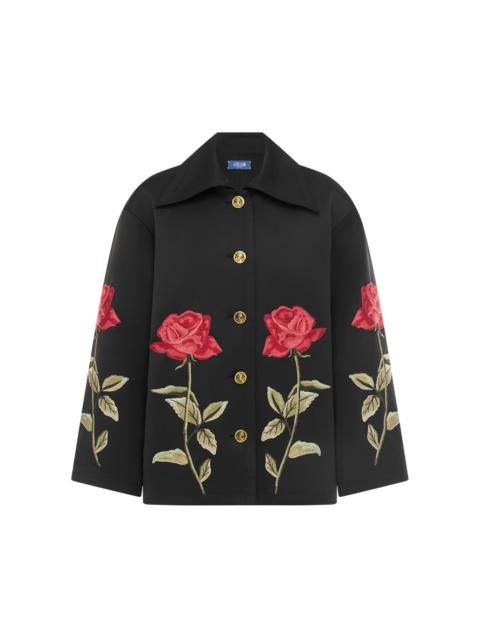 LEO LIN Leyna Embellished Rose Jacket black
