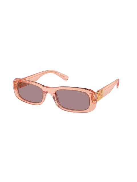 Miu Miu Miu Miu Brown Rectangular Ladies Sunglasses MU 08ZS 13T06I 53