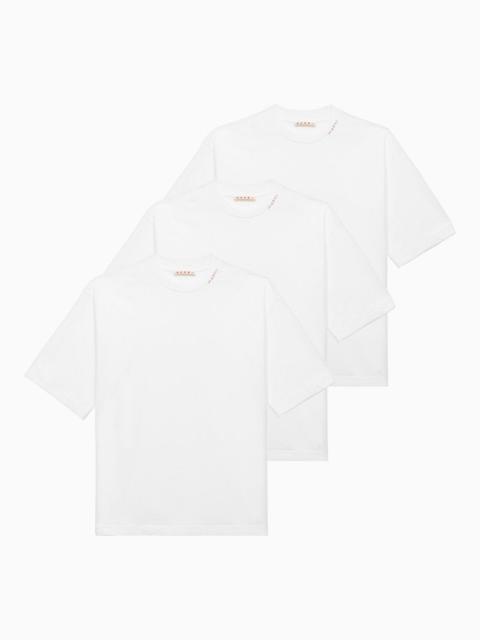 Marni White Oversize T-Shirt With Logo Embroidery Men