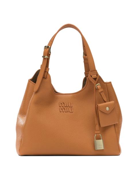 Miu Miu Miu Miu Leather Shoulder Bag With Logo