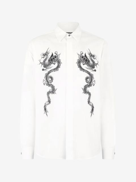 Roberto Cavalli Cotton Shirt With Dragons