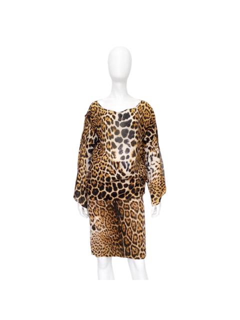SAINT LAURENT Yves Saint Laurent Rive Gauche Spring 2002 Tom Ford Iconic Runway Leopard/ Cheetah Print Oversized S