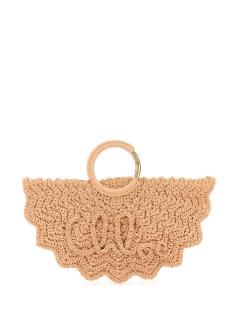 Chloé Chloe Women Peach Fabric Small Bracelet Paravent Handbag