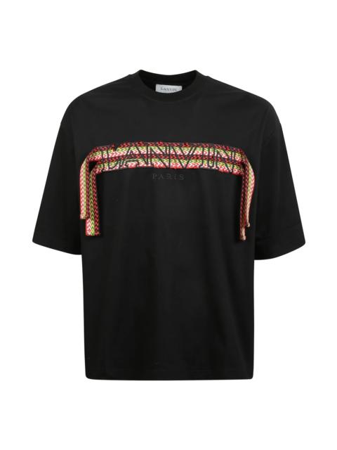 OVERSIZED T-SHIRT WITH RIBBED LACE AND EMBROIDERED LOGO