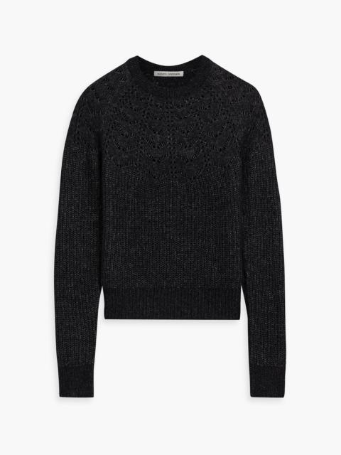 Other Designers Metallic pointelle-knit cashmere and silk-blend sweater