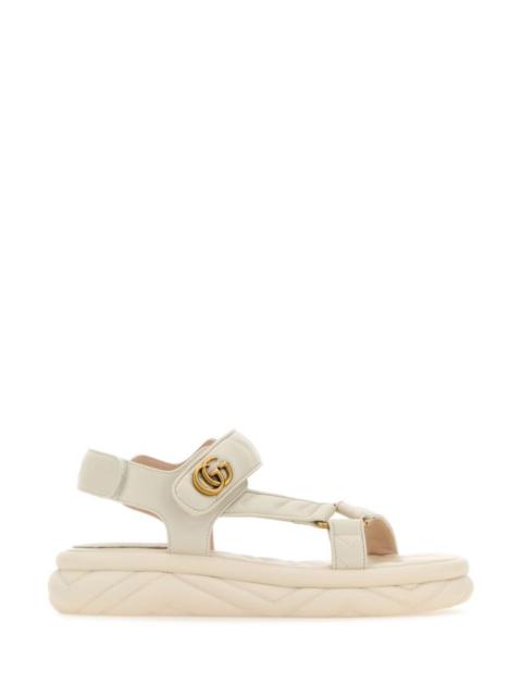 Gucci Woman Ivory Leather Sandals