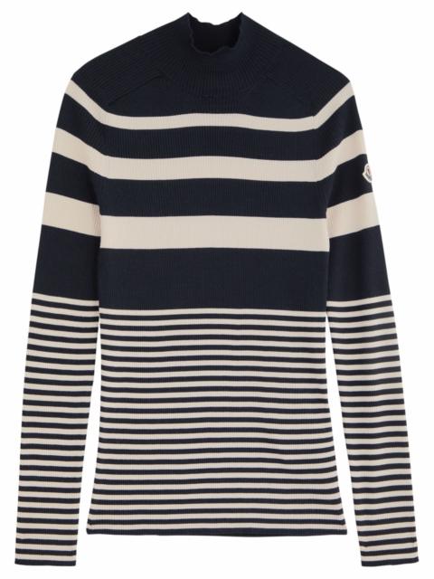Moncler Moncler Striped-intarsia Ribbed Wool top