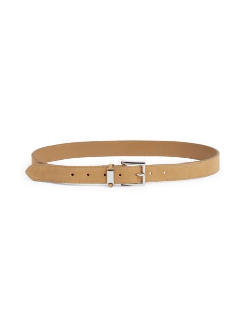 FRAME FRAME The Square Buckle Suede Belt in Light Camel at Nordstrom
