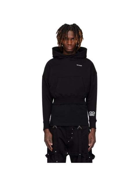 We11done Black Teddy Twins Sleeve Hoodie