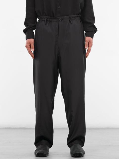 Yohji Yamamoto Black Silk Tapered Trousers