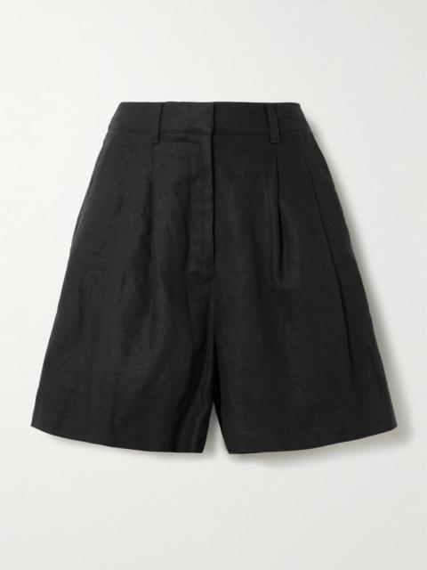 POSSE Marchello Pleated Linen Shorts
