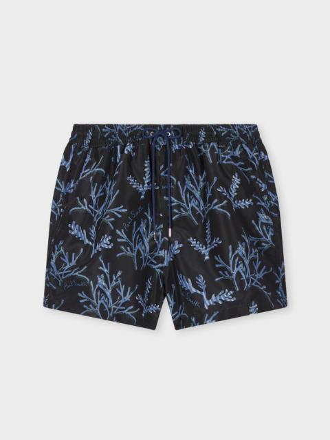 Paul Smith Black 'Coral' Print Swim Shorts