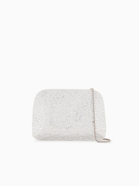 GIORGIO ARMANI La Prima satin and rhinestone clutch bag
