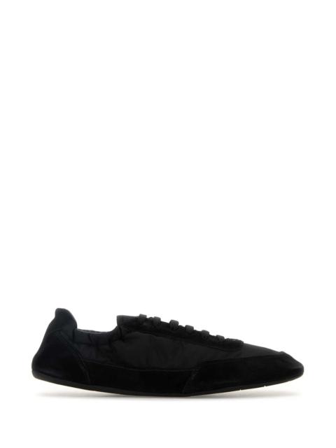 Prada Prada Women Black Re-Nylon And Suede Collapse Sneakers