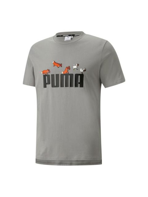 PUMA PUMA X Minecraft Graphic Tee 'Grey' 534374-76