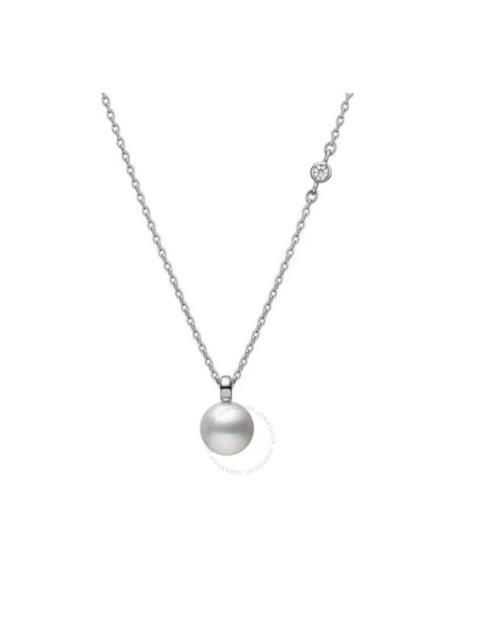 MIKIMOTO Mikimoto Akoya Cultured Pearl and Diamond Pendant in 18K White Gold - MPQ10159ADXW