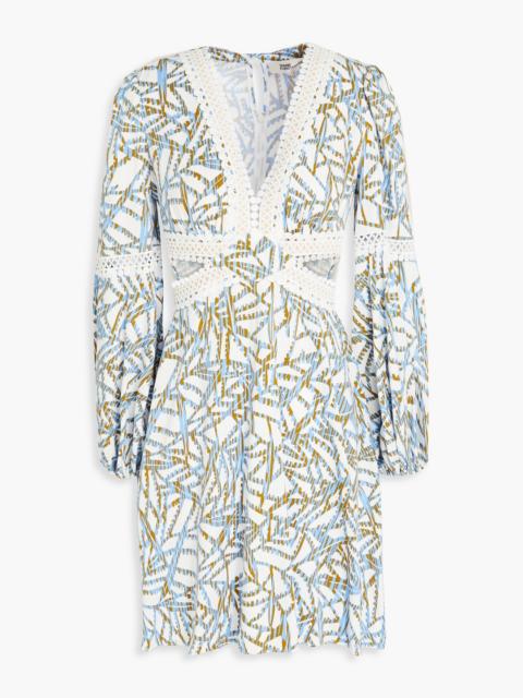 DIANE VON FURSTENBERG Kimmie cutout printed twill mini dress