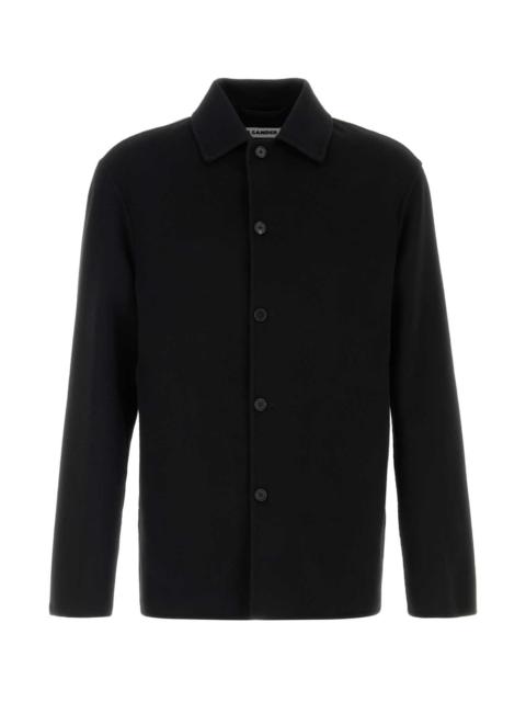 Jil Sander Jil Sander Men Black Wool Blend Shirt