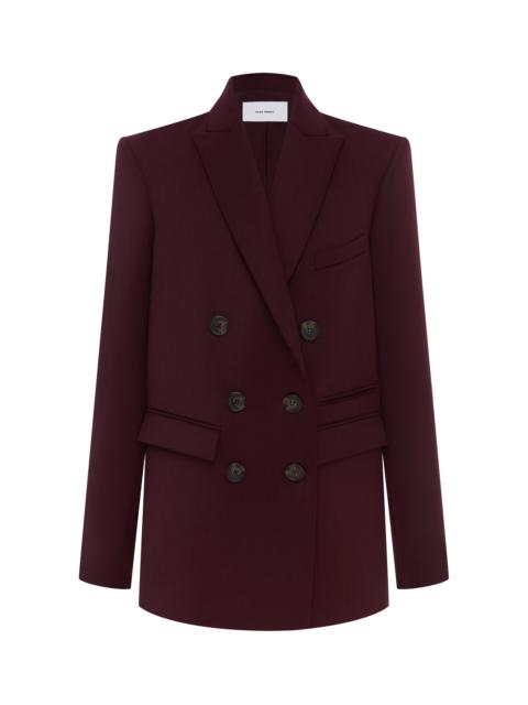 ALEX PERRY Oversized Wool Suiting Blazer burgundy