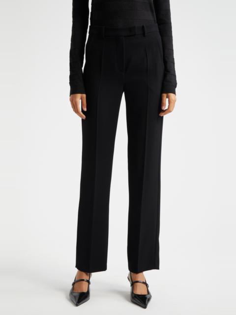 EMPORIO ARMANI Emporio Armani Techno Gabardine Straight Leg Pants in Solid Black at Nordstrom