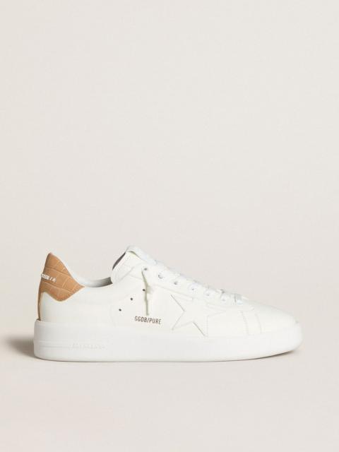 Golden Goose Men's Purestar with leather star and croc-print leather heel tab