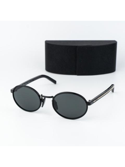 Prada Prada Women Sunglasses Black Grey Oval PRB56S AAV08Z NEW AUTHENTIC