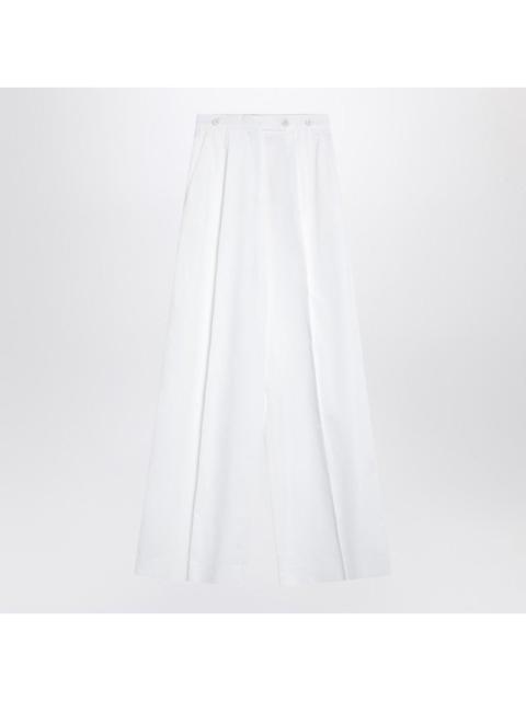 Givenchy Givenchy White Pleated Cotton Trousers Women