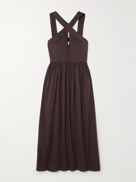 Max Mara Beachwear Stelvio Cutout Cotton-blend Poplin Midi Dress