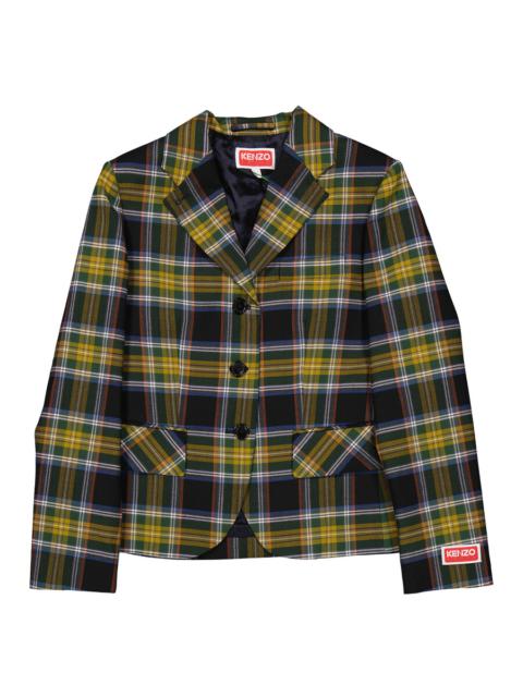 KENZO Kenzo Plaid Front Pocket Fitted Blazer