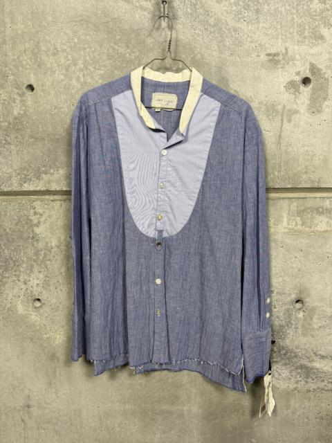 Greg Lauren $950 Greg Lauren Chambray Classic Bib Studio Shirt