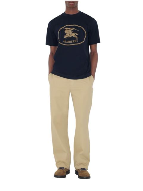 Burberry burberry Knight Stamp Cotton T-shirt in Navy at Nordstrom