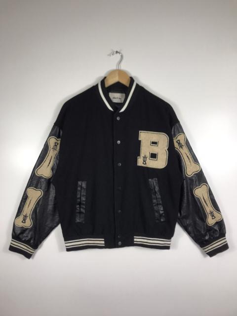 14th Addiction - 🔥Black Air Skeleton Wool Baggy Varsity Jacket