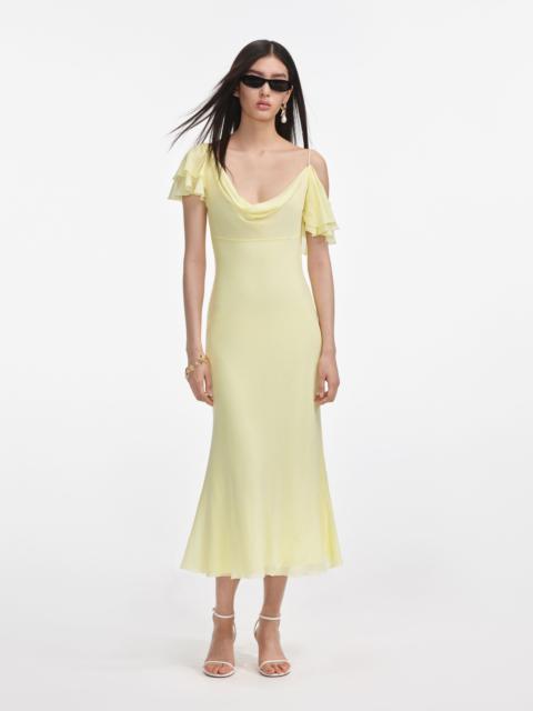 self-portrait Yellow Georgette Frill Midi Dress