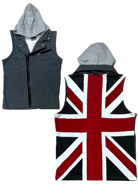 Other Designers Archival Clothing - Men's Sleeveless Hoodie Casual Hoodie with Big UK Flag Vests