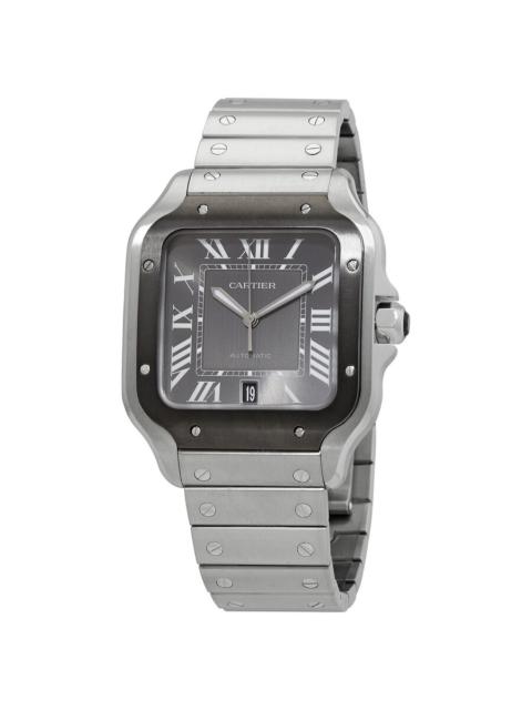 Pre-owned Cartier Santos Grey Dial Men's Watch WSSA0037