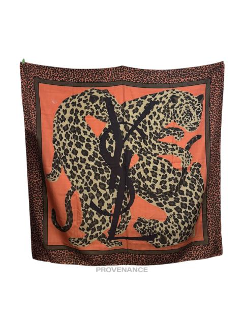 SAINT LAURENT Yves Saint Laurent YSL Leopard Scarf 105 - Burnt Sienna