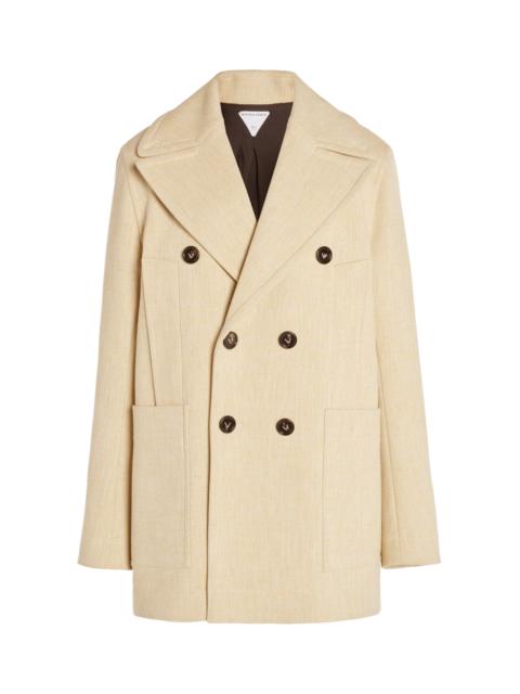 Bottega Veneta Double-Breasted Cocoon Coat neutral