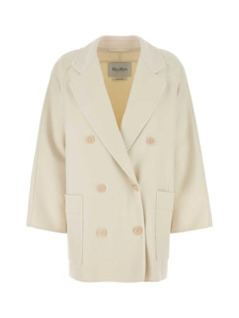 Max Mara Women Ivory Wool Blend Orma Coat
