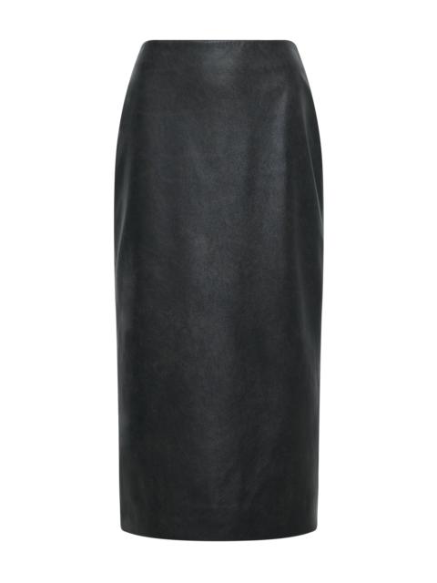 GABRIELA HEARST Amon Midi Skirt in Black Leather