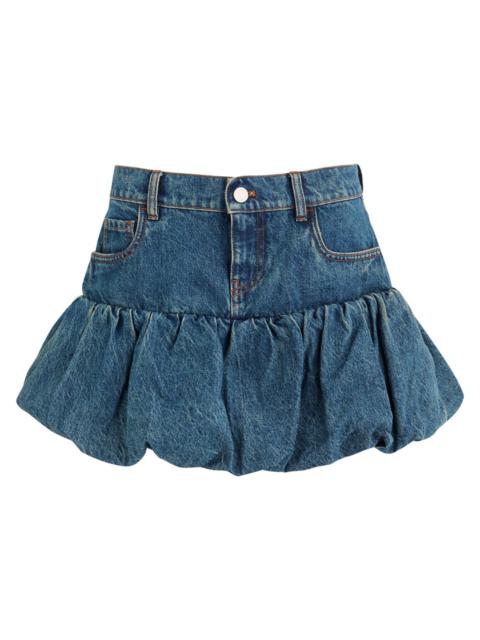 Coperni Gathered Denim Mini Skirt