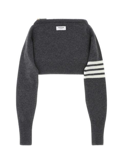 Thom Browne Thom Browne Unisex Melange Grey Wool Clutch