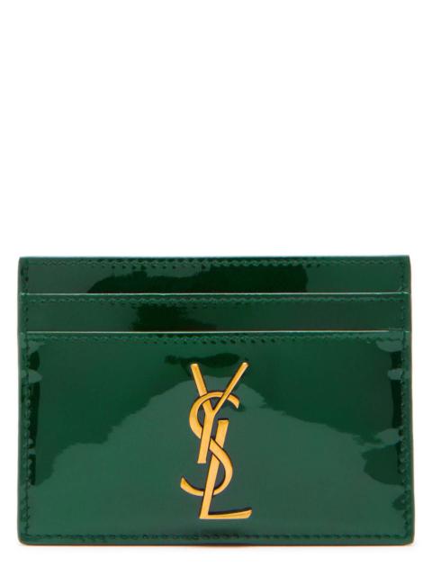 Saint Laurent Logo Patent Leather Card Holder