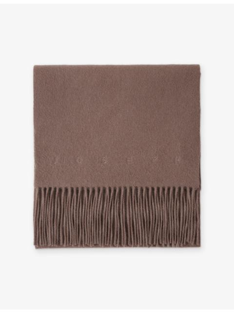 JOSEPH Cecile Brand-Embroidered Wool Scarf