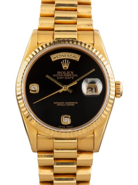 ROLEX Rolex Day-Date 36 Yellow Gold 18238 Onyx Arabic Diamond Dial