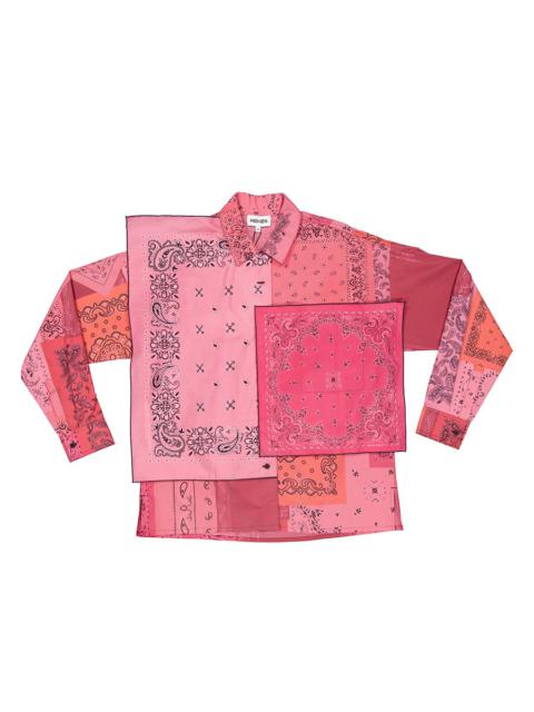 Kenzo Ladies Deep Fuschia Bandana Loose Cotton Shirt